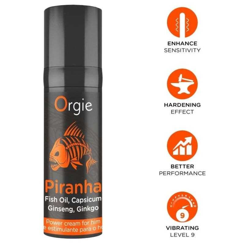 Orgie - Crème Énergisante Piranha Pour Lui 15 Ml