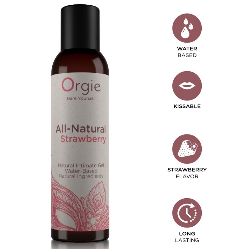 Orgie - Gel Intime À Base De Eau Kissable Entièrement Naturel À La Fraise 150 Ml