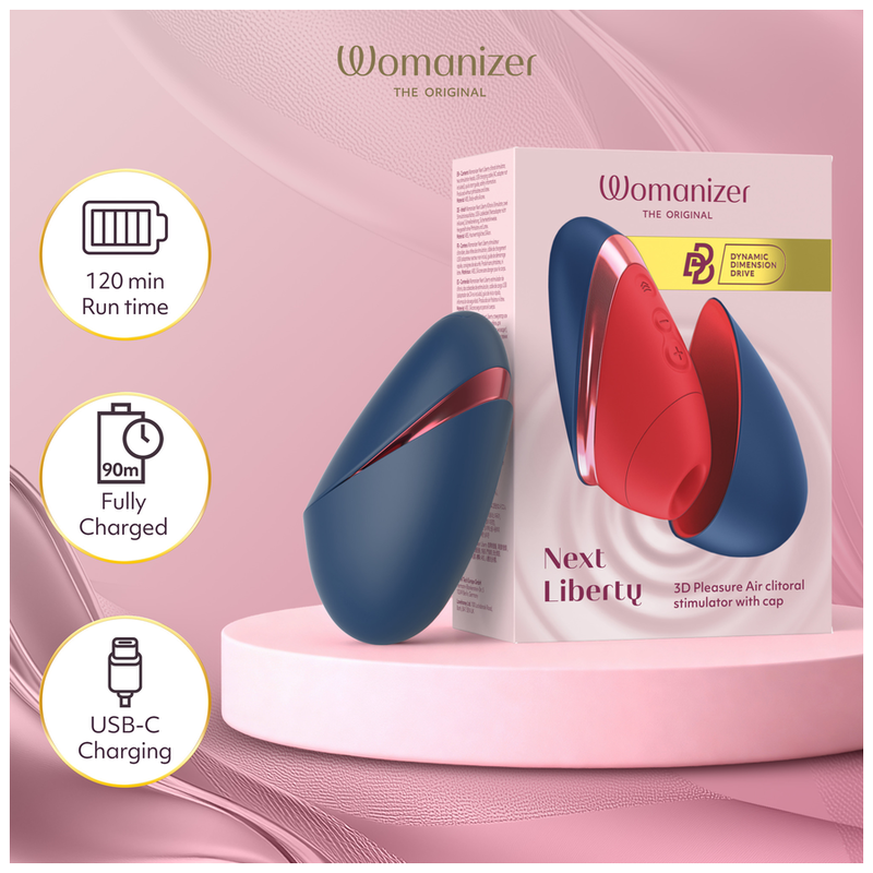 Womanizer - Next Liberty 3D Pleasure Air Stimulateur Clitorial Bleu/Rouge - Image 9