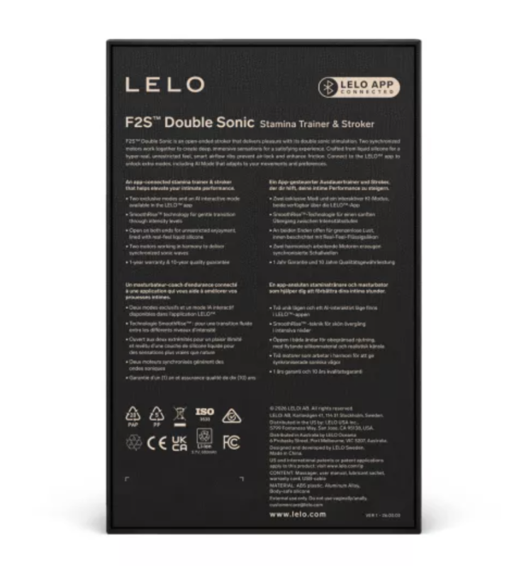 Lelo - F2S Double Sonic Stroker Mâle Avec Double Stimulation Sonique Rouge - Image 5