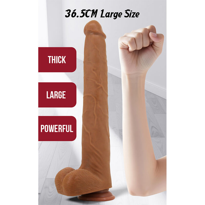 Pretty Love - Viggo Realistic Soft-Touch Skin-Sliding Dildo 36,5 Cm Brown - Image 17