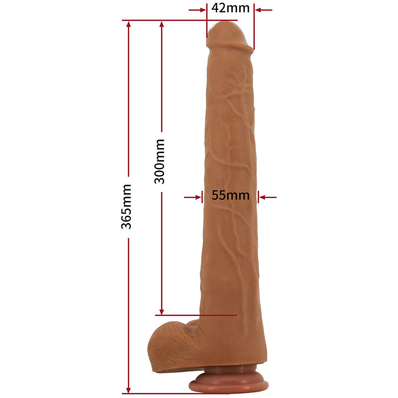 Pretty Love - Viggo Realistic Soft-Touch Skin-Sliding Dildo 36,5 Cm Brown - Image 11