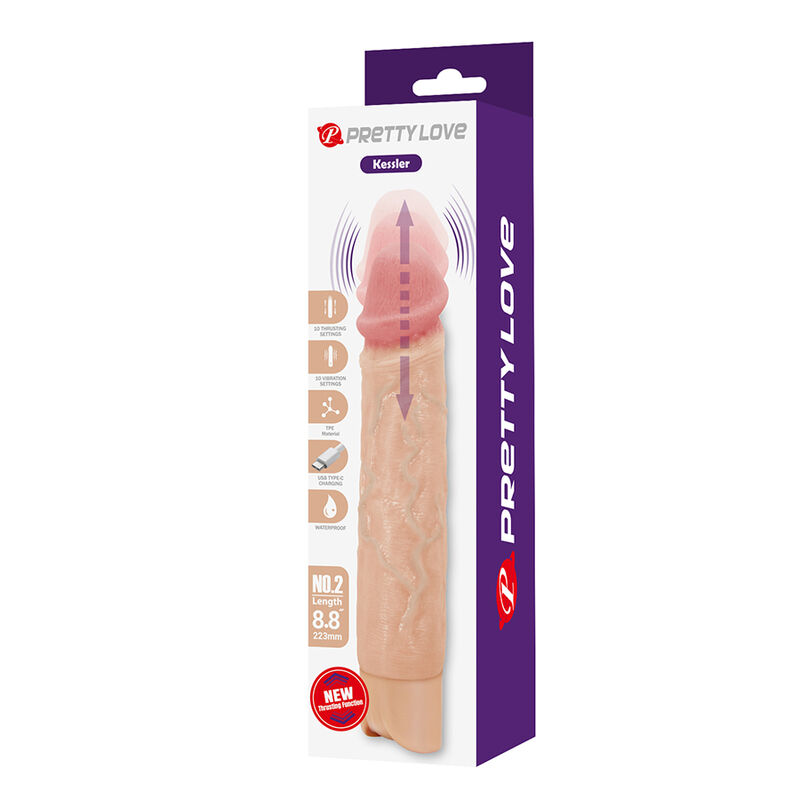 Pretty Love - Kessler Realistic Vibrating Dildo With 10 Vibration Modes And 10 Throws, 22 Cm Natural - Image 13