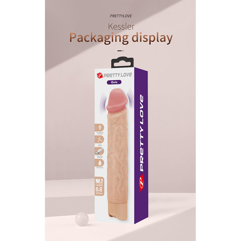 Pretty Love - Kessler Realistic Vibrating Dildo With 10 Vibration Modes And 10 Throws, 22 Cm Natural - Image 14