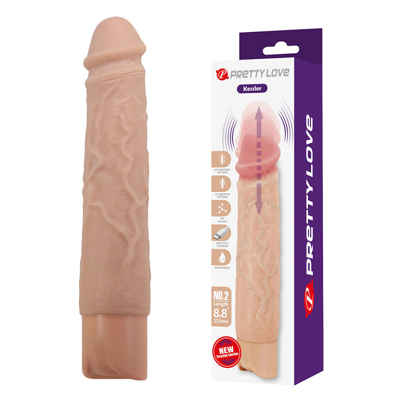 Pretty Love - Kessler Realistic Vibrating Dildo With 10 Vibration Modes And 10 Throws, 22 Cm Natural - Image 15