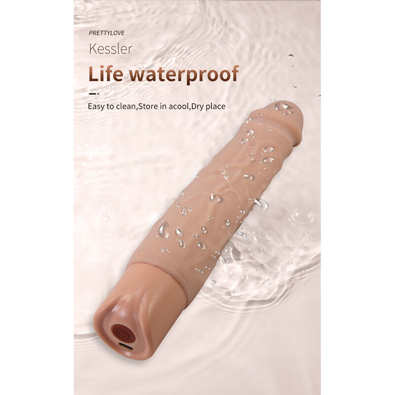 Pretty Love - Kessler Realistic Vibrating Dildo With 10 Vibration Modes And 10 Throws, 22 Cm Natural - Image 10
