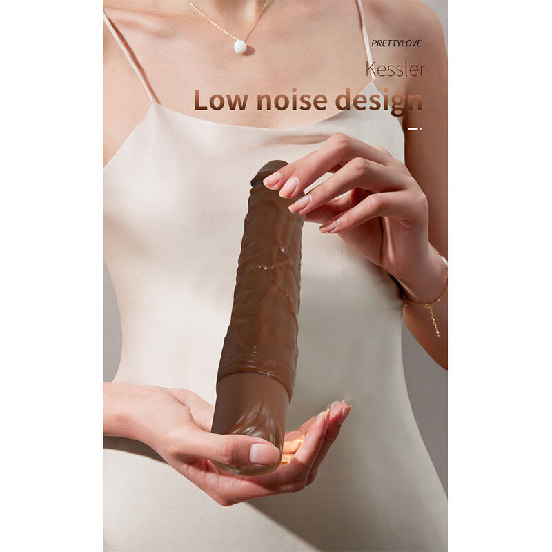 Pretty Love - Kessler Realistic Vibrating Dildo With 10 Vibration Modes And 10 Throws, 22 Cm, Brown - Image 9