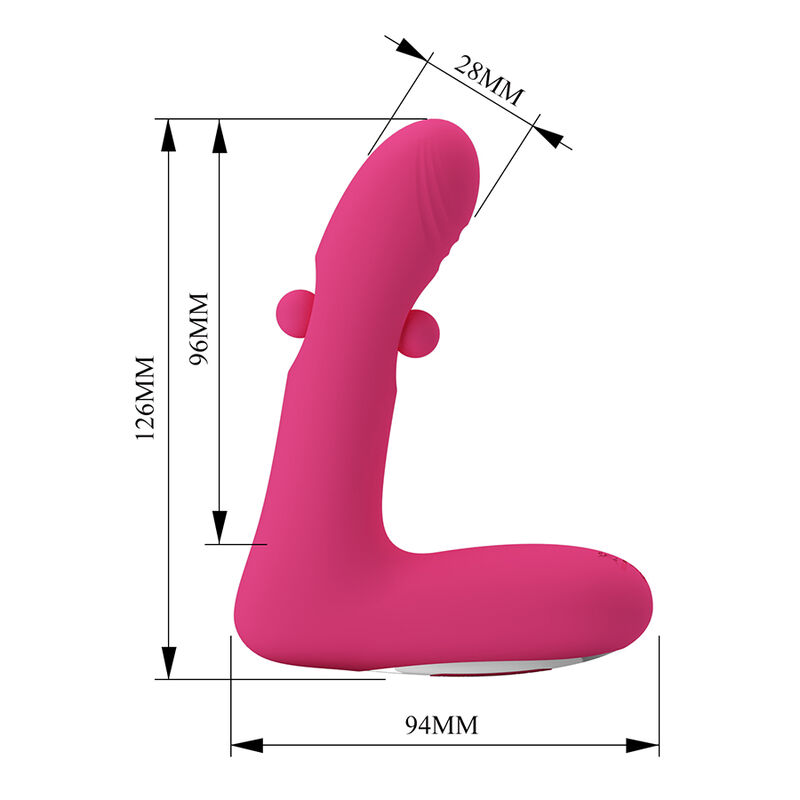 Pretty Love - Duden Vibrateur En Silicone Rechargeable 12 Modes De Vibration Et 3 Modes De Bascule Rose - Image 14