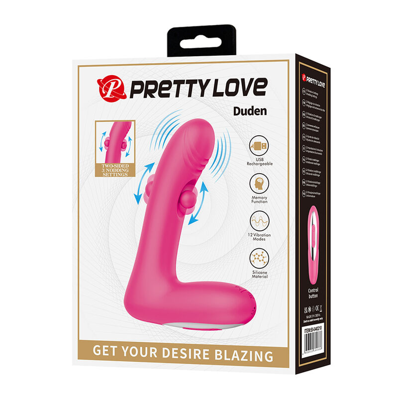 Pretty Love - Duden Vibrateur En Silicone Rechargeable 12 Modes De Vibration Et 3 Modes De Bascule Rose - Image 19