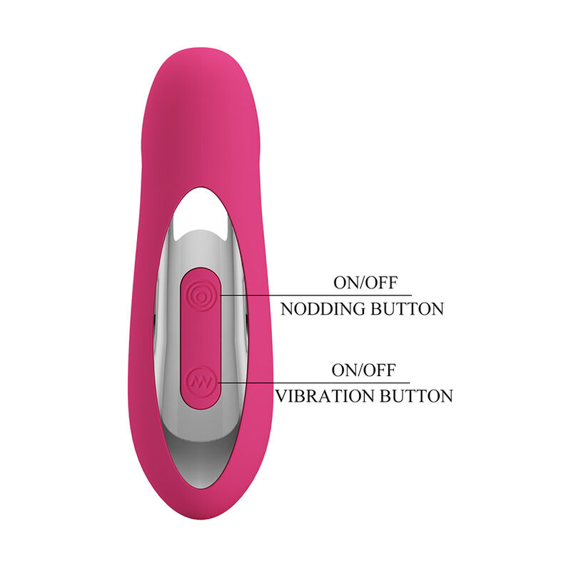 Pretty Love - Duden Vibrateur En Silicone Rechargeable 12 Modes De Vibration Et 3 Modes De Bascule Rose - Image 6