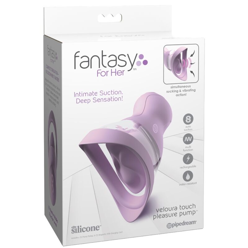 Fantasy For Her - Veloura Touch Pleasure Pump Pompe Intime Avec Succion Et Vibration Violette - Image 7