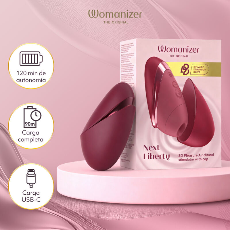 Womanizer - Stimulateur Clitorial À Succion Next 14 Niveaux D'intensité Bordeaux - Image 14