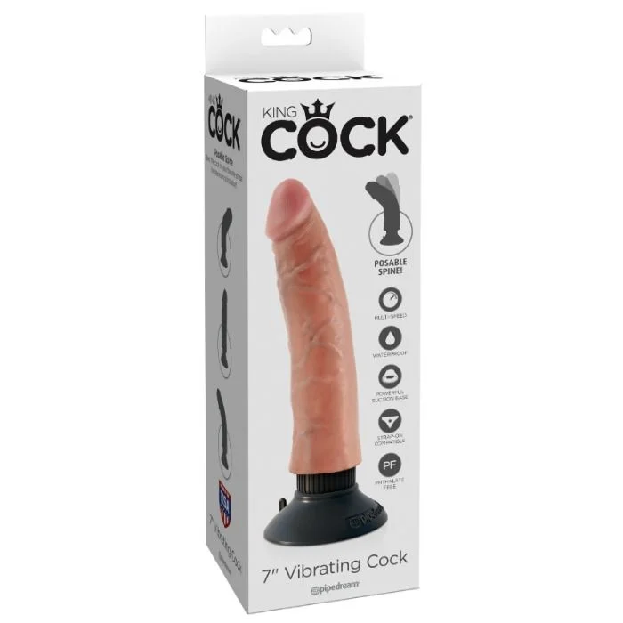KING COCK - VIBRATOR DILDO 17,78 CM NATUURLIJK - Image 3