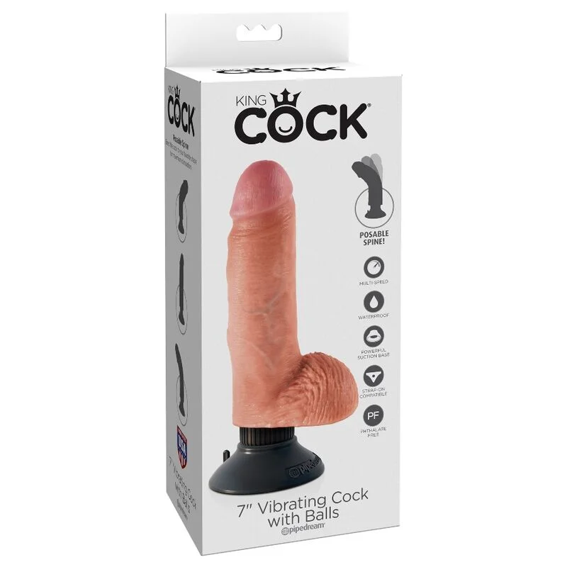 King Cock - Vibrator Met Tegenhangers 17,78 Cm Natuurlijk - Image 8