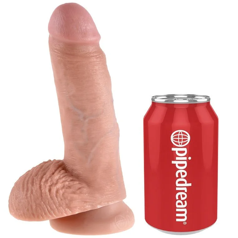 KING COCK - 7 DILDO FLESH WITH BALLS 17.8 CM - Image 4