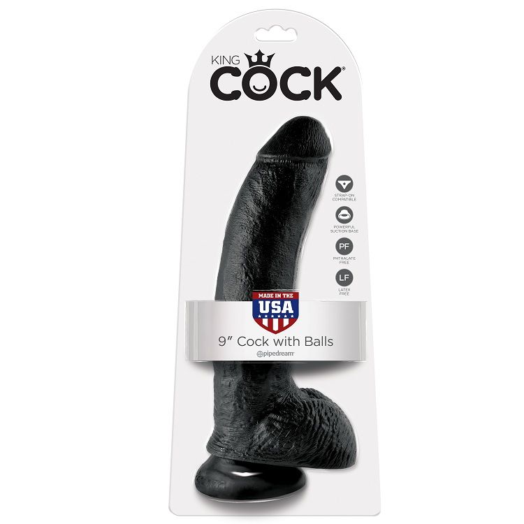 KING COCK - GODE NOIR AVEC BOULES 22.9 CM - Image 6