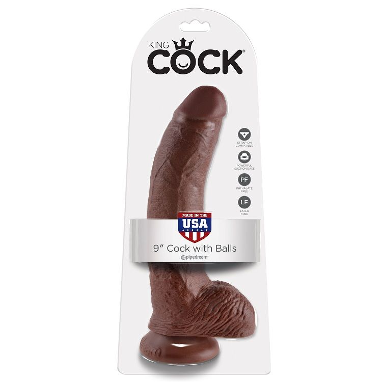 KING COCK - 9 DILDO BROWN WITH BALLS 22.9 CM - Image 3