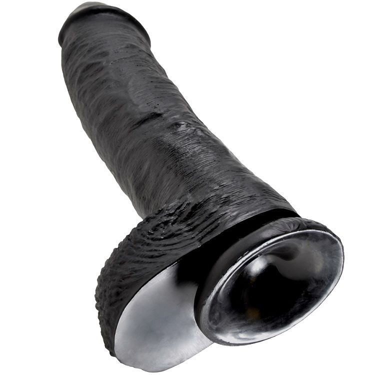 KING COCK - GODE NOIR AVEC BOULES 25.4 CM - Image 4