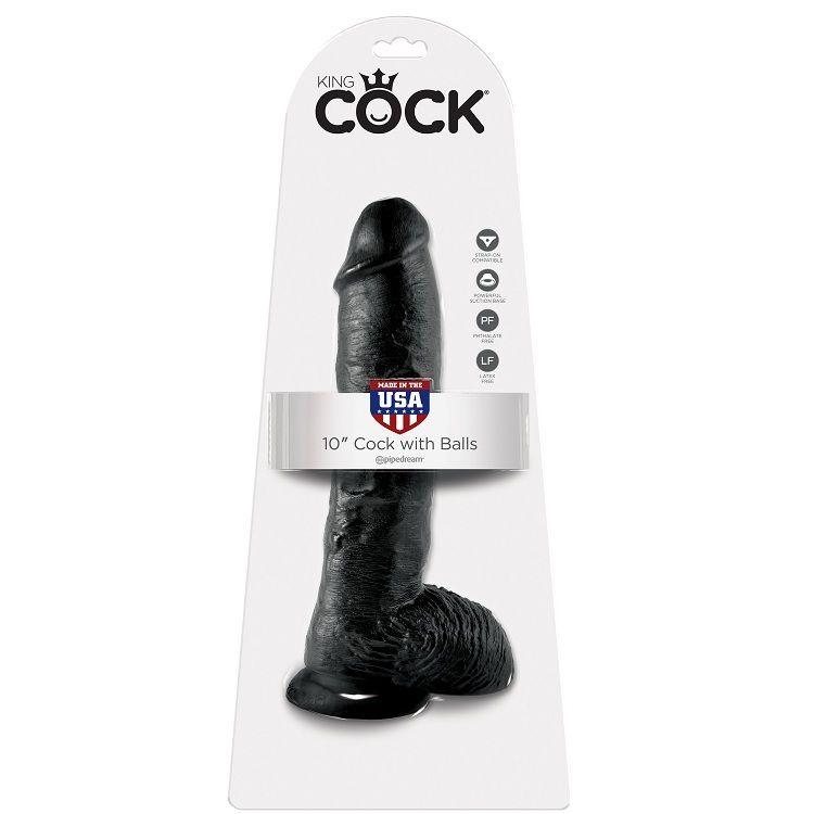 KING COCK - GODE NOIR AVEC BOULES 25.4 CM - Image 6