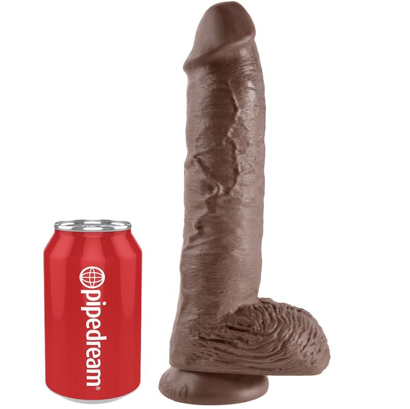 KING COCK - 10 DILDO BROWN WITH BALLS 25.4 CM - Image 5