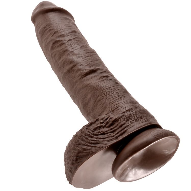 KING COCK - 10 DILDO BROWN WITH BALLS 25.4 CM - Image 6