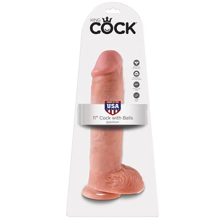 KING COCK - 11 DILDO FLESH WITH BALLS 28 CM - Image 3