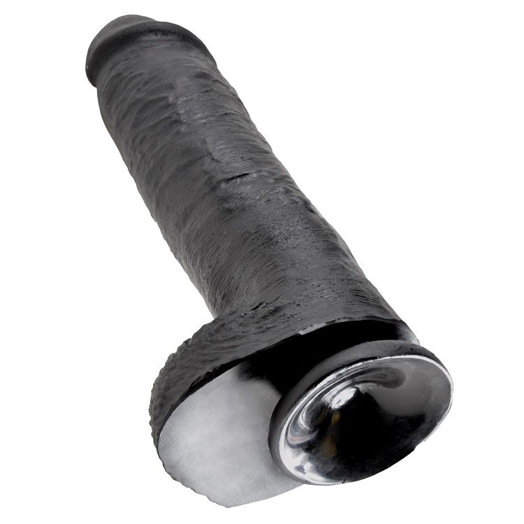 KING COCK - GODE NOIR AVEC BOULES 28 CM - Image 3
