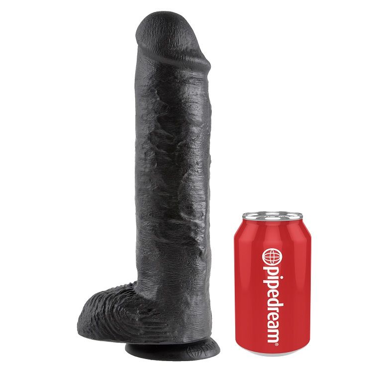 KING COCK - GODE NOIR AVEC BOULES 28 CM - Image 5
