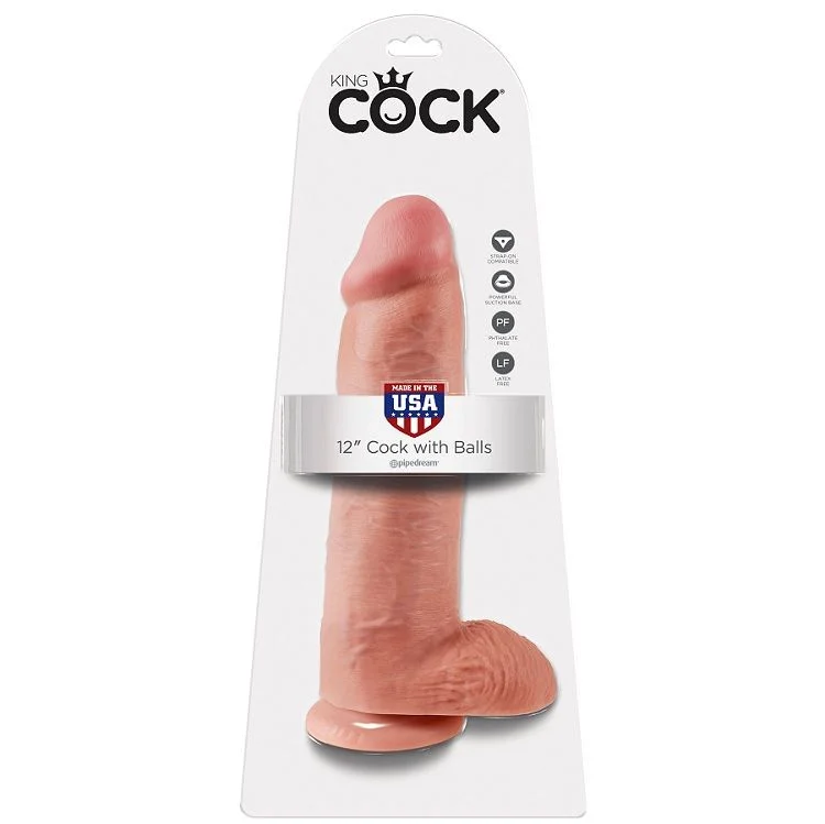 KING COCK - 12 DILDO FLESH WITH BALLS 30.48 CM - Image 3
