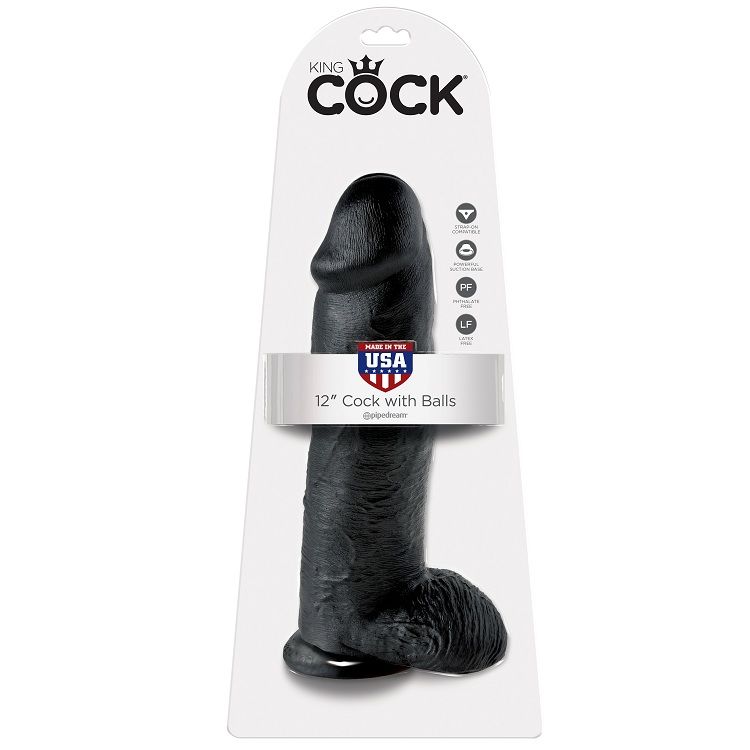 KING COCK - GODE NOIR AVEC BOULES 30.48 CM - Image 6