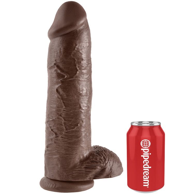 King Cock - Gode Marron Avec Boules 30.48 Cm - Image 5