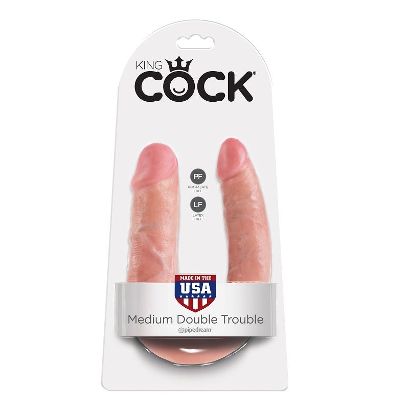 KING COCK - GODE DOUBLE PÉNÉTRATION 13.9 CM NATUREL - Image 6