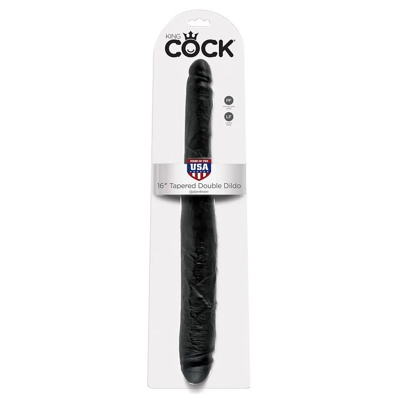 KING COCK SLIM DOUBLE DILDO BLACK 40.6 CM - Image 2