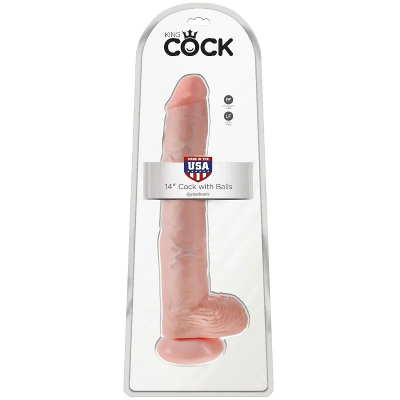 KING COCK - DILDO WITH BALLS 35.6 CM FLESH - Image 3