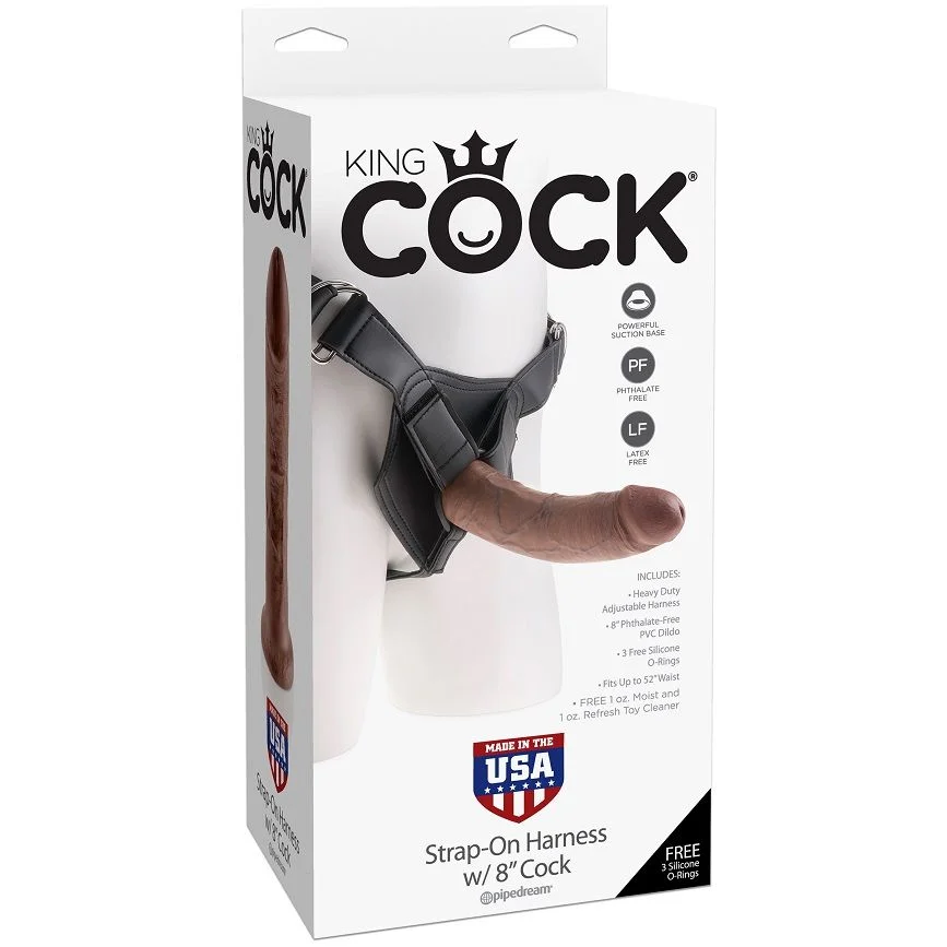 King Cock - Harnas Met Realistische Bruine Penis 20,3 Cm - Image 5