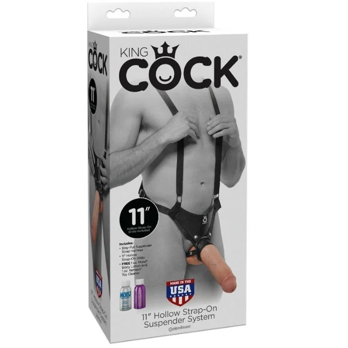 KING COCK - STRAP-ON AVEC GODE CREUX 28 CM ET SANGLES COULEUR CHAINE - Image 3