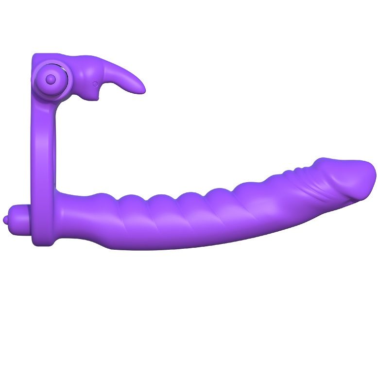 FANTASY C-RINGZ - SILICONE DOUBLE VIBRATOR RABBIT - Image 5